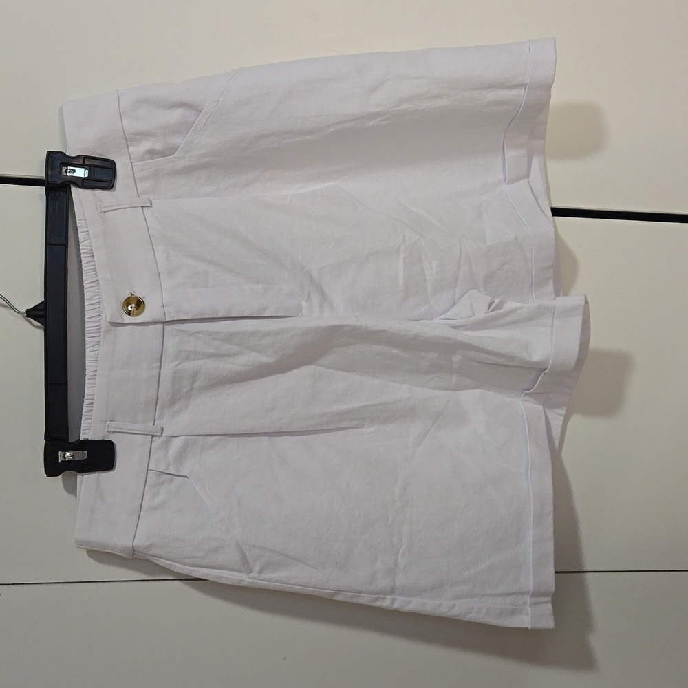 White Cuffed Shorts
